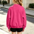 thumbnail image 4 of XRoczxe 4‑15 Years Old Kids Bomber Jacket, Boys Girls Solid Color Button‑Down Sweatshirt Jacket, Long‑Sleeve Casual Outerwear With Pockets, 4 of 7