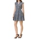 thumbnail image 2 of Vestido Casual de Verano Floral con Cuello en V y Volantes en las Mangas para Mujeres Chic L Gris Azul, 2 of 6