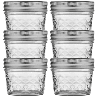 Ball 4oz Quilted Jelly Jars, Regular Mouth, Glass, Set of 12 with