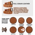 thumbnail image 2 of European Leather Works Rustic Heavy Duty Full Grain Leather Belt for Men - Size 1.53.8 cm Wide & 32" to 46" Length, 2 of 9