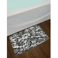 thumbnail image 2 of Camo Bath Mat, Camouflage Concept Concealment Artifice Hiding Force Uniform Pattern Fashion, Non-Slip Plush Mat Bathroom Kitchen Laundry Room Decor, 29.5 X 17.5 Inches, Black Grey Silver, Ambesonne, 2 of 2