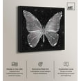 thumbnail image 2 of Sparkling Silver Butterfly Canvas Butterfly Art by Art Remedy, Black Frame, 16" x 16", 2 of 7