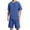 Blue, variant on JTieacloth Warm Bathrobe for Men Men's Summer Solid Color Pullover Casual Style Short Sleeve Shorts Homewear Set Black