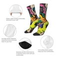 thumbnail image 3 of Hirioo Colorful Pug Pattern Adult Middle Tube Socks Breathable Sock Non-Pilling,Contrasting Color Design, 3 of 6