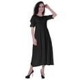 thumbnail image 2 of Moomaya Womens Gathered Waist Dress Tea Length Dresses Classic Summer Clothing, 2 of 7
