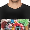 thumbnail image 2 of Jean Michel Basquiat Men's T Shirt Cotton Tee Basic Short Sleeve Crewneck Shirt Tops Black, 2 of 5