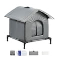 thumbnail image 1 of Casa de refrigeración para gatos, casa elevada para gatos callejeros, resistente a intemperie, cueva para mascotas, para garaje, jardín, porche S, 1 of 8