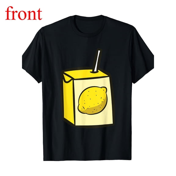 Fun Kawaii Lemon Graphic Tee, Cute Casual Short Sleeve T-Shirts, Graphic Tees Everyday Comfort, Crew Neck，Loose，cotton，black，S-5XL