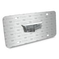 thumbnail image 2 of Cadillac Crest Silver 3D Logo on Logo Pattern Brushed Aluminum License Plate, 2 of 6