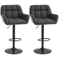 thumbnail image 1 of HOMCOM Tabourets de Bar Réglables, Ensemble de 2, Tabourets de Bar Pivotants Capitonnés en Tissu, 1 of 10