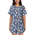thumbnail image 1 of Fotbe Cute Baby Animals Conjunto de Pijama Estampado para Mujer, 2 Piezas, Ropa de Dormir con Camiseta de Manga Corta y Shorts Suaves-Large, 1 of 6