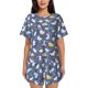 thumbnail image 1 of Fotbe Cute Baby Animals Conjunto de Pijama Estampado para Mujer, 2 Piezas, Ropa de Dormir con Camiseta de Manga Corta y Shorts Suaves-3X-Large, 1 of 6
