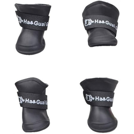 Dog Boots  4Pcs Pet Dog Puppy Rain Snow Boots PVC Anti-Slip Outdoor Dog Shoes Bootie Paw ProtectorPuppy