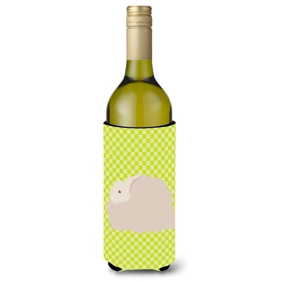 Carolines Treasures BB7785LITERK Fluffy Angora Rabbit Green Wine Bottle Beverge Insulator Hugger