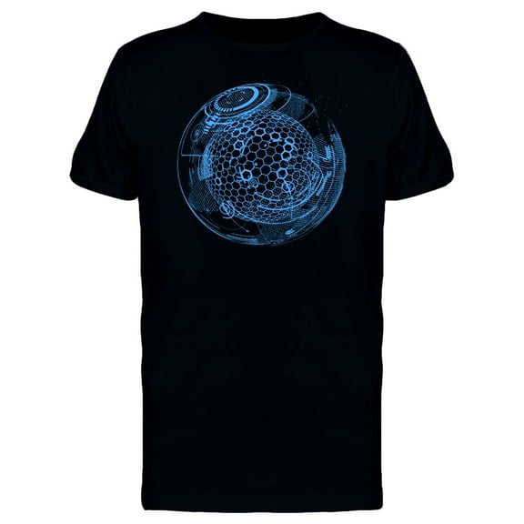 Blue Futuristic Interface T-Shirt Men -Image by Shutterstock, Male x-Large