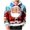White, variant on Men's Christmas Hoodie 3D Santa Claus Cartoon Graphic Sweatshirt Merry Christmas Pullover Xmas Holiday Party Tops