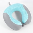 thumbnail image 4 of Mdesiwst Neck Pillow Ergonomic Curved Design Hidden Zipper Snap Closure Relieve Fatigue Head Support Breathable Memory Foam Airplane Pillow Car Supplies, 4 of 7