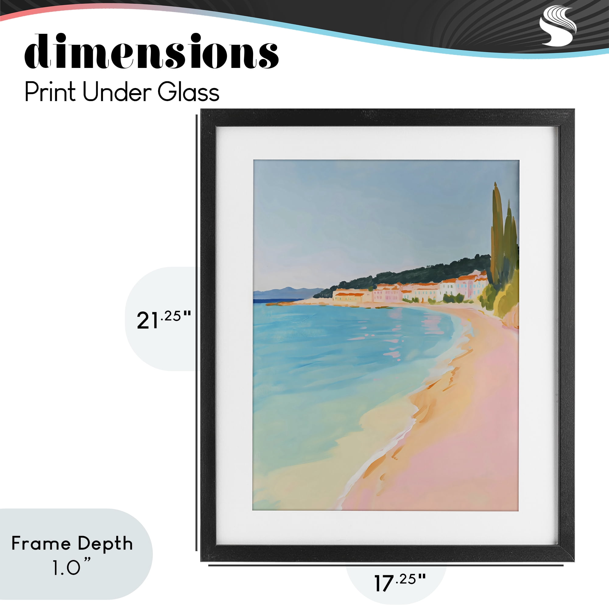 Stupell Industries Abstract Village By The Sea Black Framed Print Under Glass, design by The Prints Vibe
