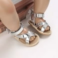thumbnail image 2 of Odeerbi Infant Toddler Boys Girls Sandals Soft Sole Shoes Slip Resistant Prewalker Baby Non Slip Summer Sandals Silver, 2 of 9