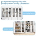 thumbnail image 5 of Tolead 78.7" White Freestanding Pantry Cabinet with Glass Doors & Adjustable Shelves – Versatile Storage for Kitchen, Dining, & Living Room，Extra Large, 5 of 7