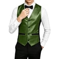 thumbnail image 2 of Mens Sequins Vest formal/Leisure V-neck Shiny Waistcoat Prom Party Tuxedo Size 3XL Green, 2 of 9