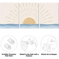 thumbnail image 6 of Boho Wall Art Set of 3, Neutral Geometric Sun Rising on the Sea Minimalist Art Framed Canvas Prints Artwork, Mid Century Modern Boho Sun Wall Art Decor for Bathroom, Bedroom, Living Room, Office, 6 of 6