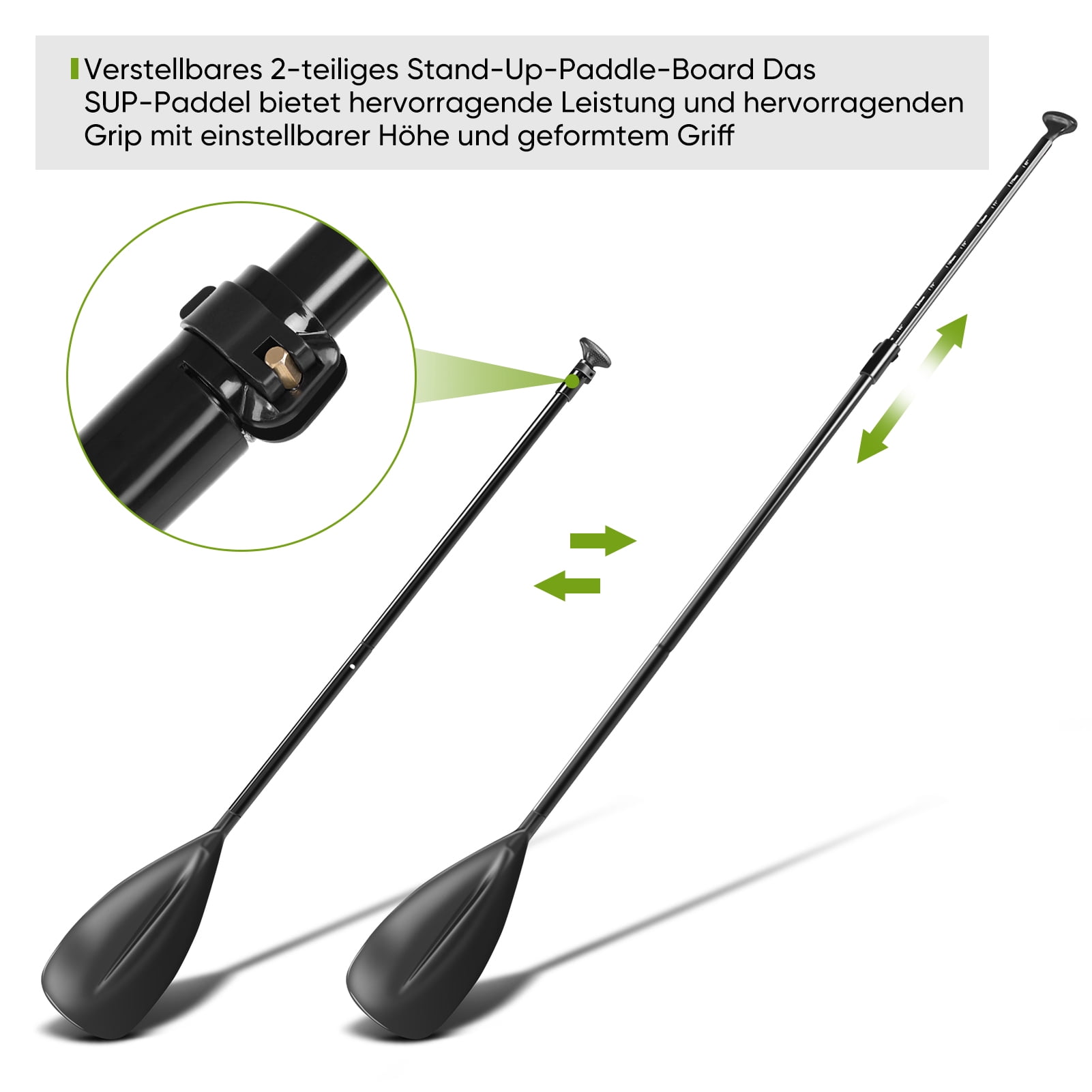 Fdit Kayak Paddle, Surfing Paddle,Surfboard 2 Section Aluminum Adjustable Paddle for Boating Kayaking Surfing