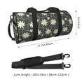 thumbnail image 4 of Xecao Daisies Flowers print Round Travel Duffel Bag is a foldable gym bag with an inner pocket, perfect for travel sports, 4 of 8