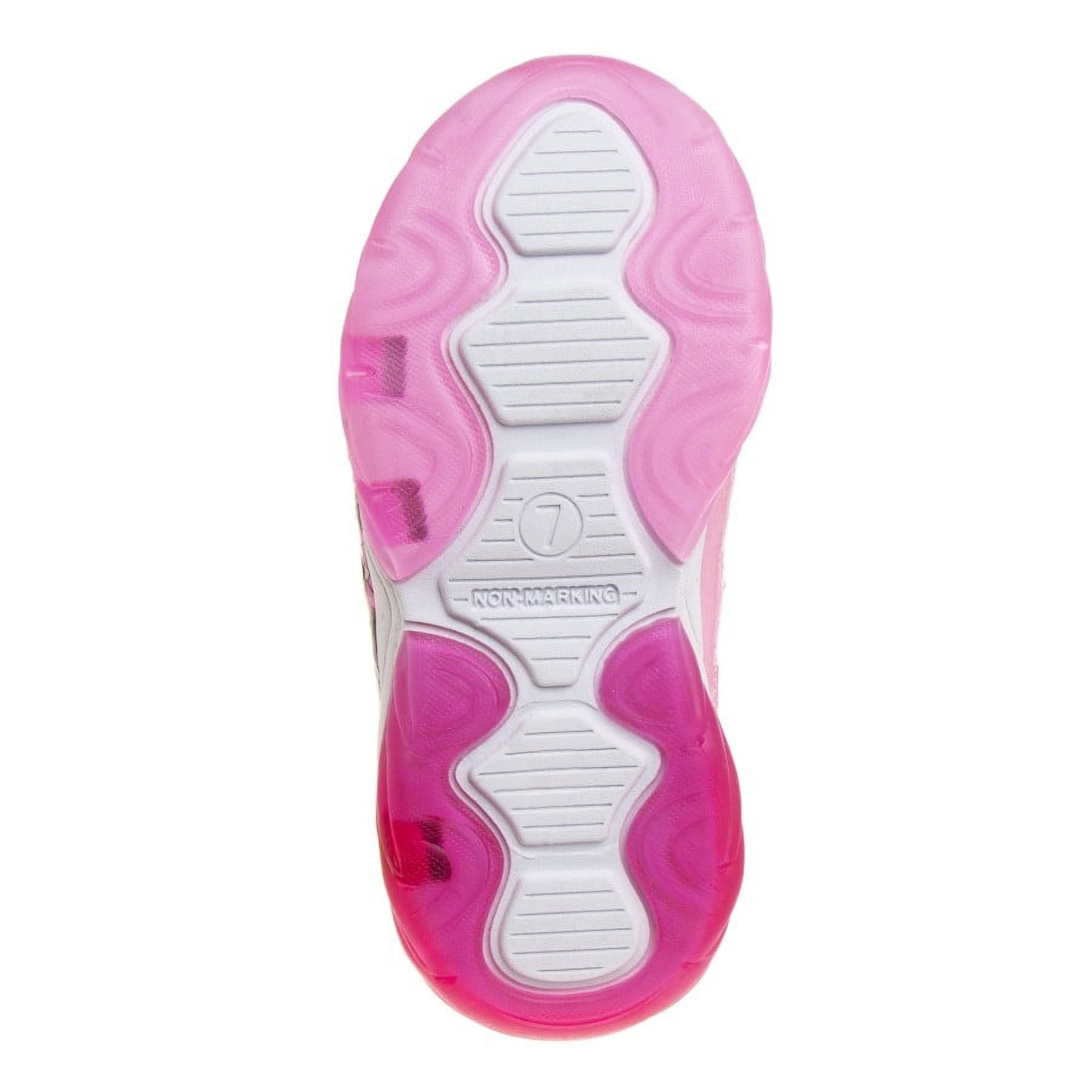 Disney Minnie Mouse Toddler Girls' Hook & Loop Sneakers with 4 White Lights - Pink, Size: 7