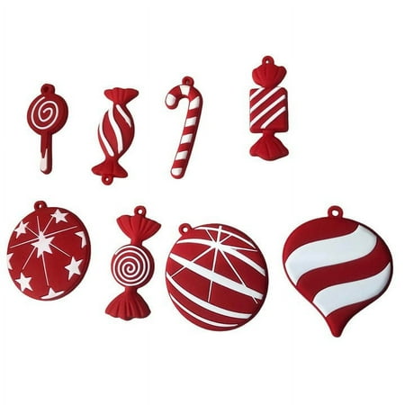 

Shatterproof Peppermint Candy Props Christmas Cane Lollipop & Ropes Hanging Ornaments DIY Crutch Theme Cane Birthday Party Crafts For Xmas Tree Home Party Holiday