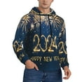 thumbnail image 2 of Naloa Happy New Year 2024 (3) Men's Casual Hooded Collar Drawstring Hoodies Pullover Sweatshirts Casual Long Sleeve Shirts-Small, 2 of 7