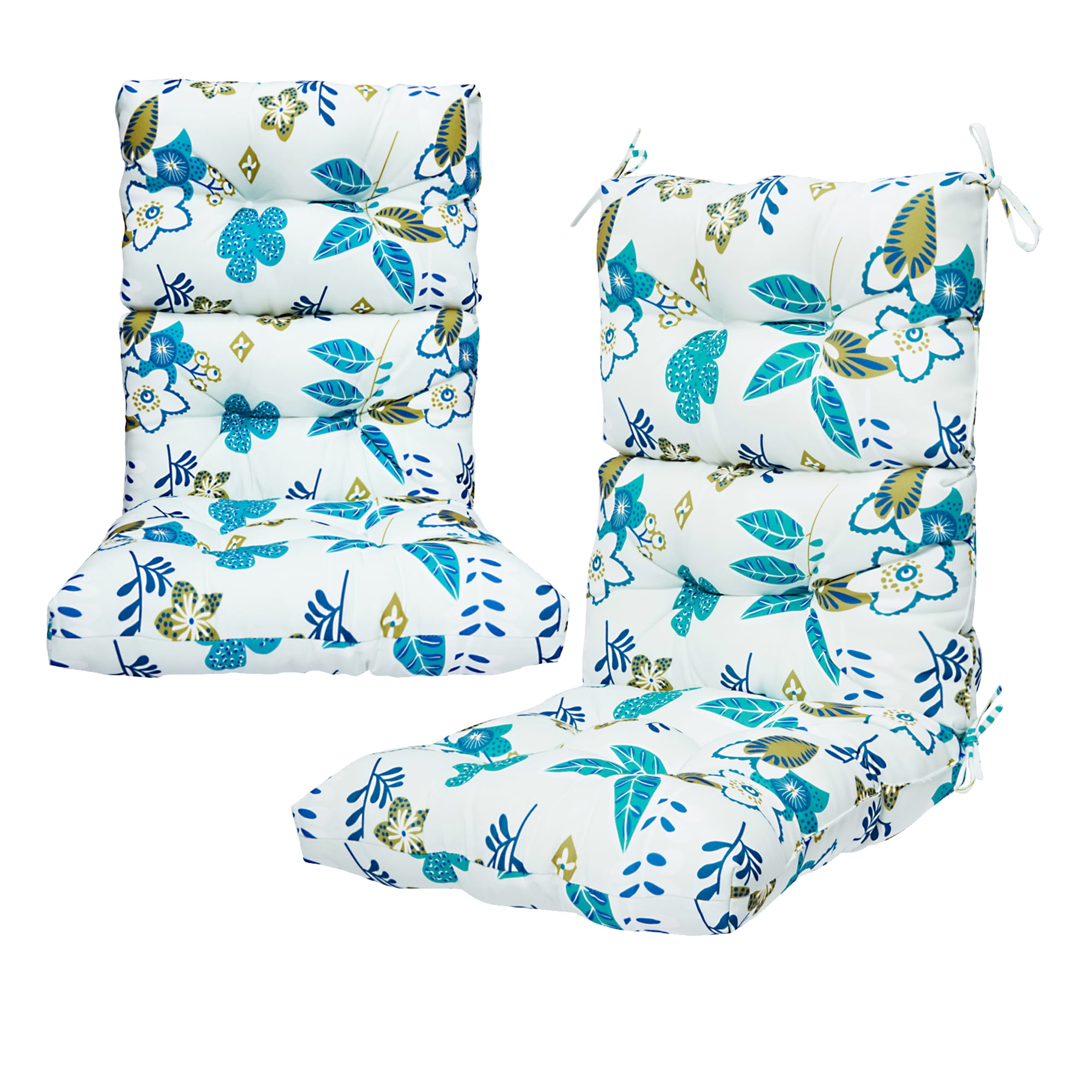 2 pack High Back Chair Cushion Sofa Chair Cushion with Ties, Thick seat