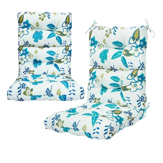 44x21 inch Outdoor Chair Cushion, 2/4pcs High Back Chair Cushions Patio Garden High Rebound Foam Chair Cushion Waterproof Polyester Seat Cushions or Home Patio Garden Decor