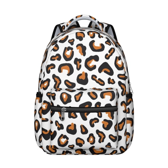 Leopard Print Backpack for School,Cute School Bag,Schoolbag with Adjustable Shoulder Straps & Padded Back,15.3"x11"x7.1".﻿
