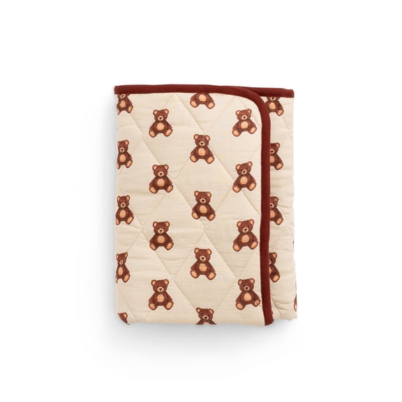 Monica Andy Organic Cotton Muslin Toddler Throw Blanket, Soft Quilted Cotton Blanket, 30 x 40 Inch