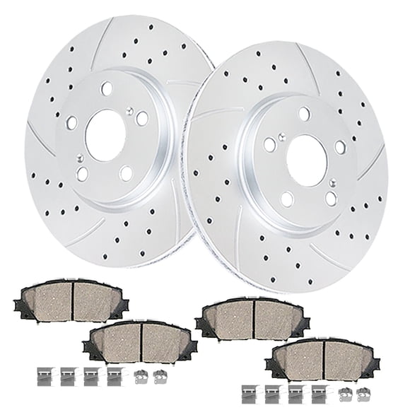 Kit de frenos Acinoparts de disco ranurado perforado delantero para Toyota Corolla