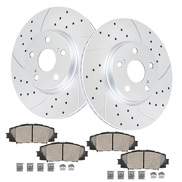 Kit de frenos Acinoparts de disco ranurado perforado delantero para Toyota Corolla