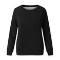 thumbnail image 4 of CEHVOM Mode Femmes Décontracté Manches Longues Col Rond Uni Chandail pour Dames Hauts Blouse Liquidation, 4 of 4