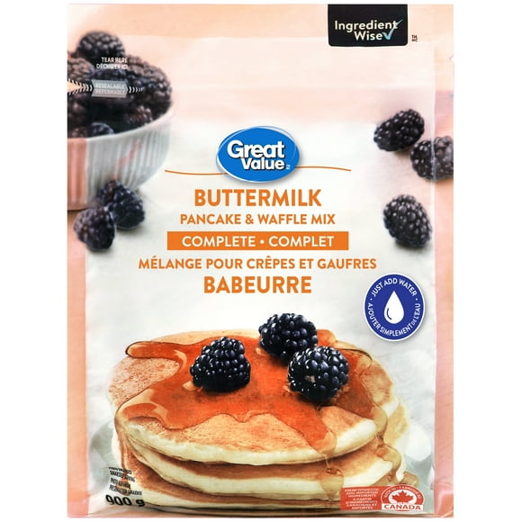 Great Value Buttermilk Complete Pancake & Waffle Mix, 900 g