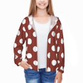 thumbnail image 3 of Cauagu Maroon And White Polka Dot Print Sun Protection Jacket for Teen,Full-Zipper Long Sleeve Sun Shirts with Pockets UV Hoodie Shirts Outdoor Athletic Jacket-Large, 3 of 7