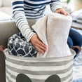 thumbnail image 5 of Howarmer Laundry Hamper with Strong Handles, Large Capacity Collapsible & Convenient Home Laundry Basket for Kids Toys, Baby Clothing, Nursery Hamper ( Round - Paw Print ), 5 of 7