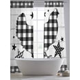 thumbnail image 5 of Farm Animals Sheer Curtains 2 Panels Set Star Hen White Wood Striped Black Plaid Sheer Window Curtains Light Filtering Rod Pocket Voile Drapes for Bedroom Living Room 52"X84", 5 of 8