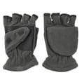 thumbnail image 1 of Insulated Warm Polar Fleece Convertible Mittens Flap Cover Fingerless Gloves, 1 of 19