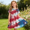 thumbnail image 5 of Amidoa Girl Dresses A-Line 4th of July Swing Short Sleeve Dress Casual Summer Sundress for Kids Multicolor Size 4T, 5 of 9