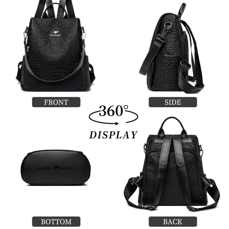 Leather Backpack for Women Vintage Anti-theft Vegan Boho  display picture 3