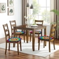 thumbnail image 6 of Rainbow Tie Dye Mandala Pattern Seat Covers for Dining Room Chairs Set Of 4,Stretch Printed Washable Chair Seat Cover with Elastic Ties and Button,Removable Waterproof Couch Cushion Covers, 6 of 6