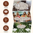 thumbnail image 6 of Farmhouse Brown Round Tablecloth 55-60 Inch Round Fitted Table Cloth with Elastic Edge, Vintage Flower Leaf Botanical Plant Waterproof Table Cover Protector for Outdoor Picnic Party Dining, 6 of 6