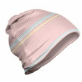 thumbnail image 1 of Zigzag Unisex Beanie, Creative Modern Wavy Stripes, Hiking Outdoors, Coral and Multicolor, by Ambesonne, 1 of 1