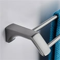 thumbnail image 4 of Toallero doble for baño, soporte for toallas de pared, colgador de toallas de acero inoxidable 304, gris, 4 of 6