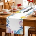 thumbnail image 5 of Summer Coastal Table Runner 72 Inches, Sea Starfish Shell Lemon Flowers Watercolor Bed Runner Dresser Scarves Tabletop for Indoor Outdoor Parties/Ceremony/Banquet, 18" x 72", 5 of 9
